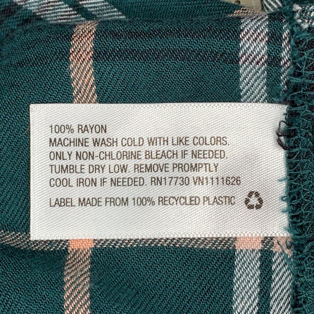 AVA & VIV Plaid Collared Buttons Down Shirt Green White Black Size 1X - Picture 7 of 7